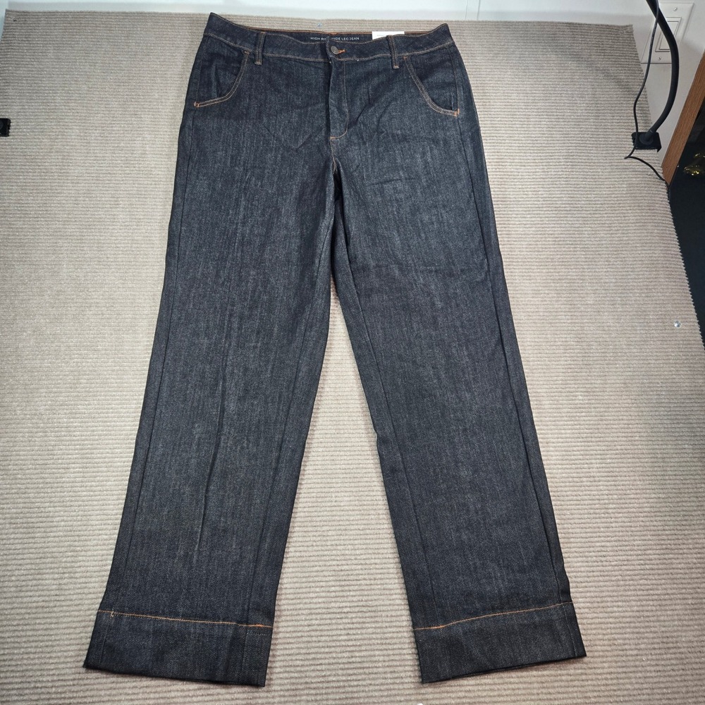 Chico's Women 16R Indigo Blue High Rise Wide Leg Denim Jeans - Picture 2 of 11